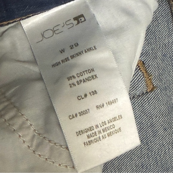 Joe’s Jeans Women's HIGH RISE SKINNY ANKLE CUT HEM MEDELLIN Sz 29 NWT $189 - Picture 7 of 10
